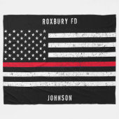 米国フラグの細い赤線動揺して名 フリースブランケット (正面(横))