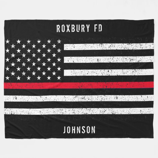 米国フラグの細い赤線動揺して名 フリースブランケット (正面(横))