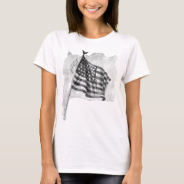 米国フラグ愛国ヴィンテージアート Tシャツ