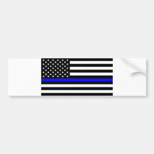 -米国フラグ警察の青い線 バンパーステッカー