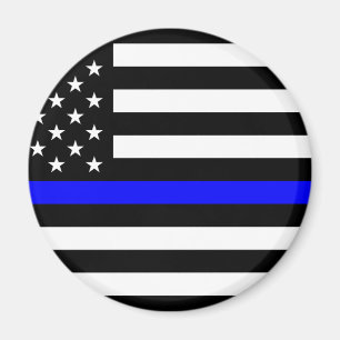 -米国フラグ警察の青い線 マグネット
