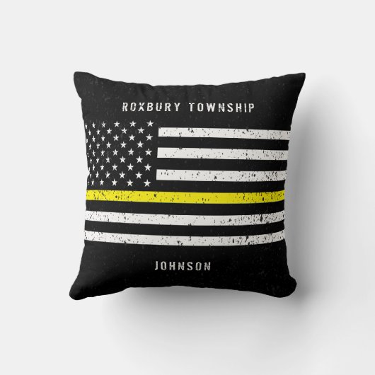 米国フラグ(細い黄色の線動揺して名) クッション (裏面)