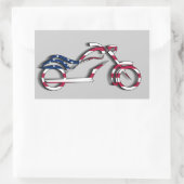 米国フラッグオートバイステッカー(長方形) 長方形シール (バッグ)