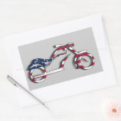 米国フラッグオートバイステッカー(長方形) 長方形シール (封筒)