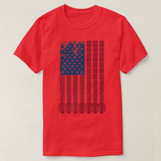 米国フラッグギタープレーヤーギタリストミュージシャン第4位 Tシャツ (デザイン正面)