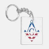 米国フリーマソニック記号 キーホルダー (正面左)