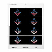 米国フリーマソニック記号 ラベル (フルシート)