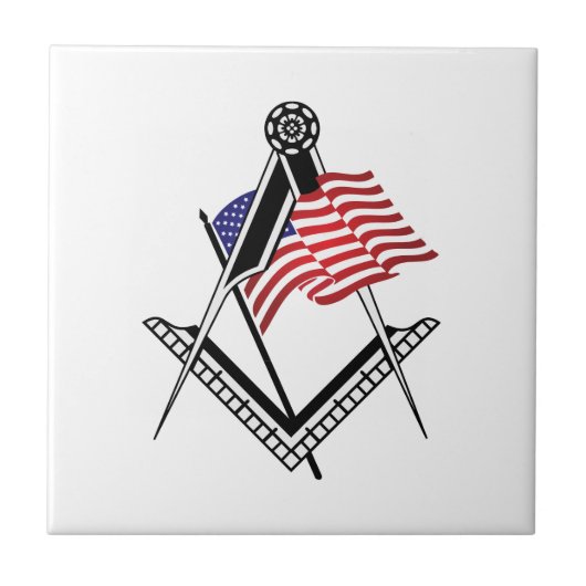 米国フリーメーソン記号 タイル (正面)