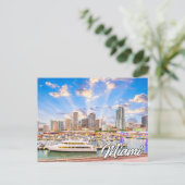 米国フロリダ州ビューティフルマイアミ ポストカード (スタンド正面)