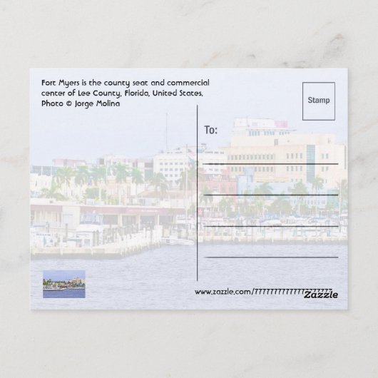 米国フロリダ州フォートマイヤーズ ポストカード (裏面)