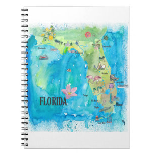 米国フロリダ州ヴィンテージマップ ノートブック