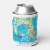 米国フロリダ州ヴィンテージマップ（ハイライト） 缶クーラー (缶正面)