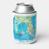 米国フロリダ州ヴィンテージマップ（ハイライト） 缶クーラー (缶裏面)