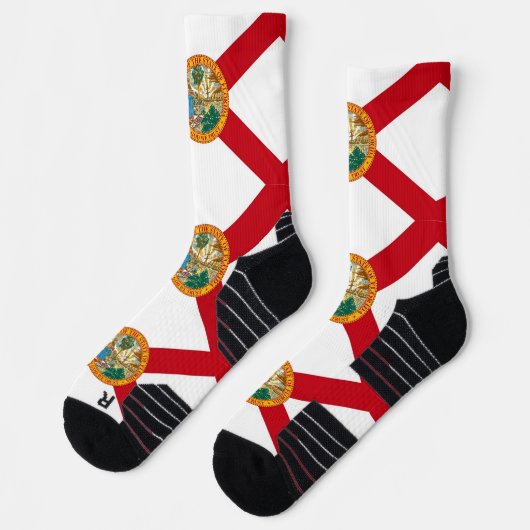 米国フロリダ州旗を持つアスレティッククルー靴下 ソックス (左)