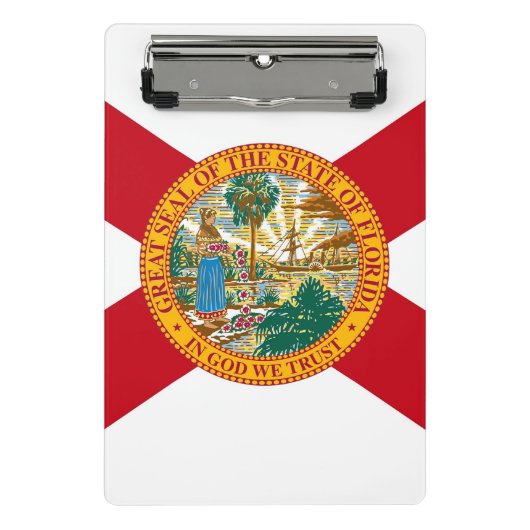 米国フロリダ州旗を持つミニクリップボード ミニクリップボード (正面)