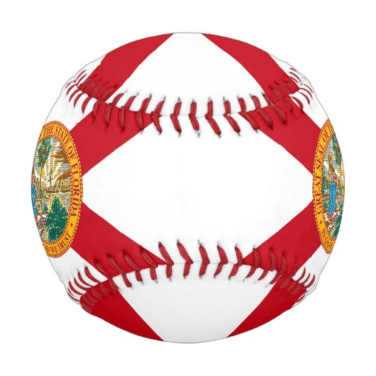 米国フロリダ州旗を持つ愛国野球 野球ボール (裏面)