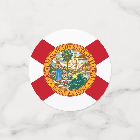 米国フロリダ州旗を持つ表紙吹雪 コンフェッティ (スモール正面)