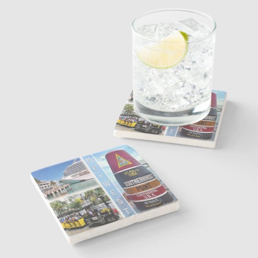 米国フロリダ州 – 鍵西 – 最南端ポイントブイ –  ストーンコースター (横)