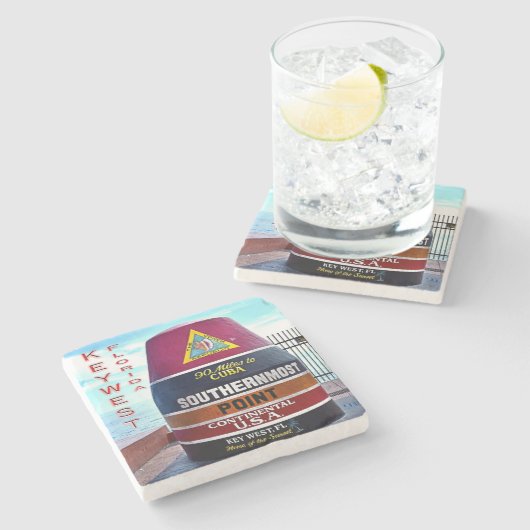 米国フロリダ-鍵西-南端ポイントブイ- ストーンコースター (横)