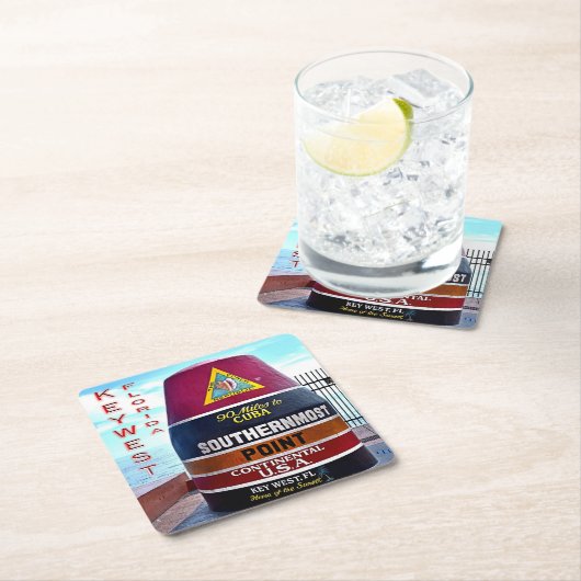 米国フロリダ – 鍵西 – 最南ポイントブイ – スクエアペーパーコースター (インサイチュ)