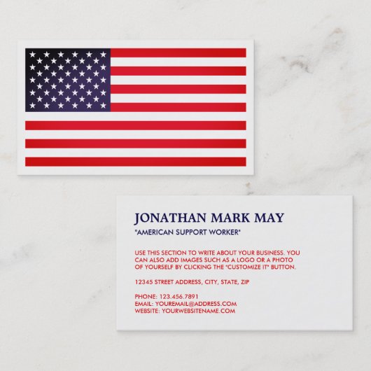 米国ブライト国旗 名刺 (正面/裏面)