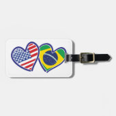 米国ブラジルラブハート ラゲッジタグ (正面横)
