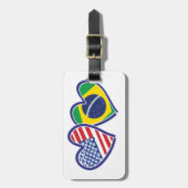 米国ブラジルラブハート ラゲッジタグ (正面縦)