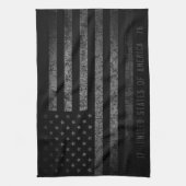 米国ブラックヴィンテージ米国国旗 キッチンタオル (縦)