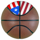 米国プエルトリコ国旗を持つフルサイズバスケットボール バスケットボール (右)