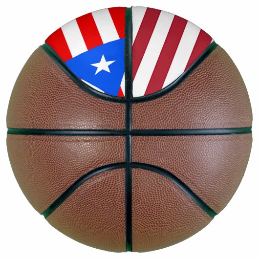 米国プエルトリコ国旗を持つフルサイズバスケットボール バスケットボール (右)