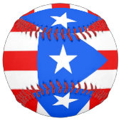 米国プエルトリコ国旗を持つ愛国的なソフトボール ソフトボール (裏面)