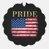 米国プライド州旗7月4日 オーナメントカード (正面)