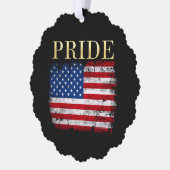 米国プライド州旗7月4日 オーナメントカード (左)
