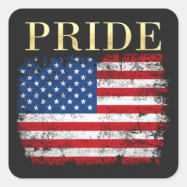 米国プライド州旗7月4日 スクエアシール