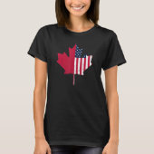 米国プライド米国国旗メープルリーフカナダ国旗 Tシャツ (正面)