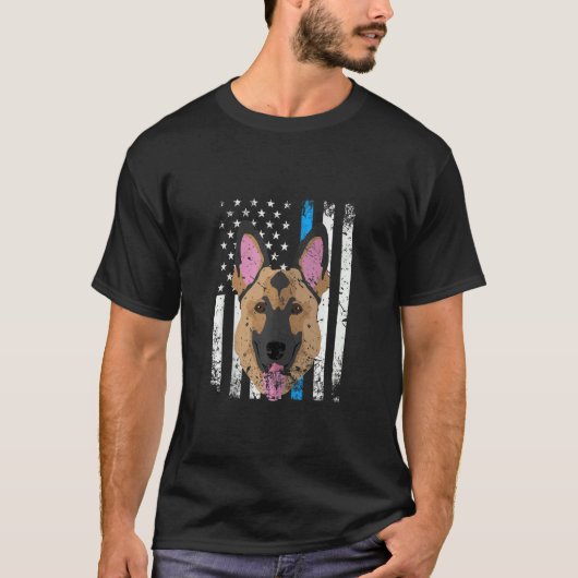 米国プライド警察犬ドイツ羊飼い警察 Tシャツ (正面)