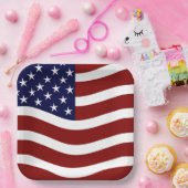 米国プライド9インチスクエア紙プレート – フラグマークデザイン ペーパープレート (パーティー)