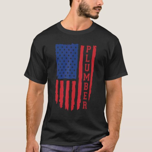 米国プラムバーアメリカ国旗 Tシャツ (正面)