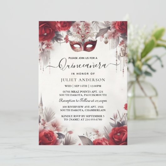 米国プロムファンシーマスクおもしろい仮装ボールキンセアニェラ 招待状 (スタンド正面)