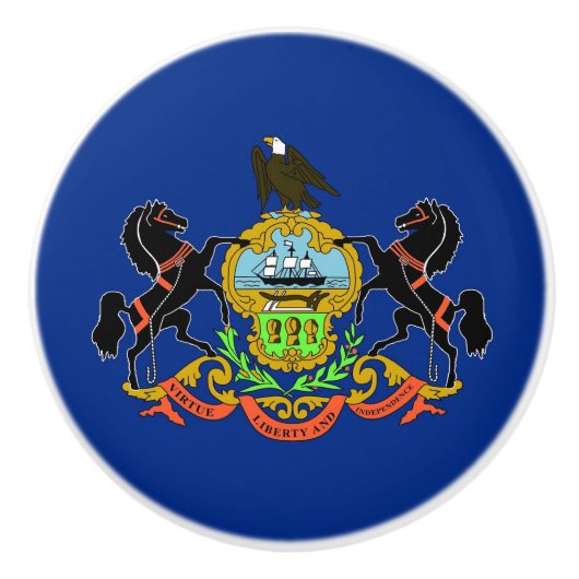 米国ペンシルバニア州旗とセラミックノブの引っ張り セラミックノブ (正面)