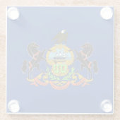 米国ペンシルバニア州旗を持つガラス州 ガラスコースター (裏面)