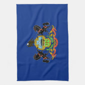 米国ペンシルバニア州旗を持つキッチンタオル キッチンタオル (縦)