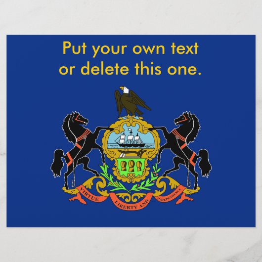 米国ペンシルバニア州旗を持つフライヤー チラシ (正面)