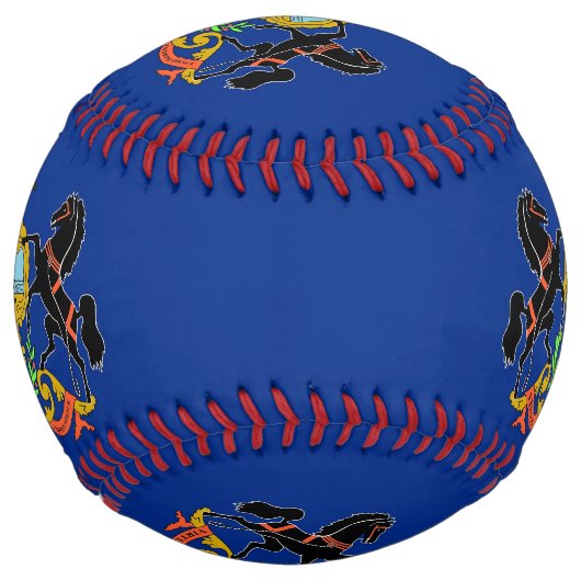 米国ペンシルバニア州旗を持つ愛国的ソフトボール ソフトボール (正面)