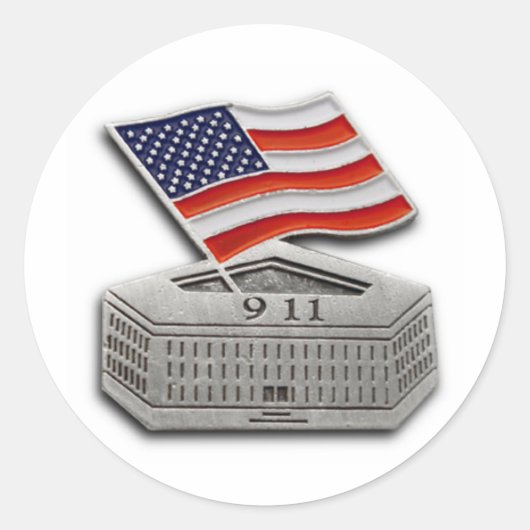 米国ペンタゴン国旗9-11 ラウンドシール (正面)