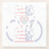 米国ホープ美しいアメージング国旗のデザインAr ガラスコースター (裏面)