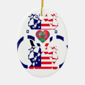 米国ホープ美しいアメージング国旗のデザインAr セラミックオーナメント (正面)