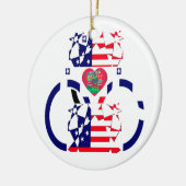 米国ホープ美しいアメージング国旗のデザインAr セラミックオーナメント (左)