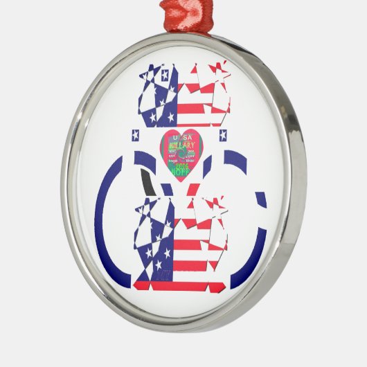 米国ホープ美しいアメージング国旗のデザインAr メタルオーナメント (左)