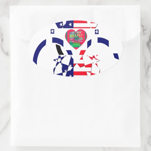 米国ホープ美しいアメージング国旗のデザインAr 楕円形シール (バッグ)